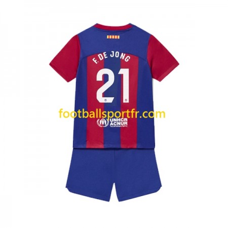 Tenue FC Barcelone Frenkie de Jong 21 Enfant Domicile 2023-2024 Maillot de Foot